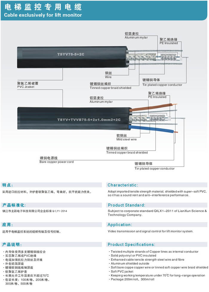 電梯監控專用電纜